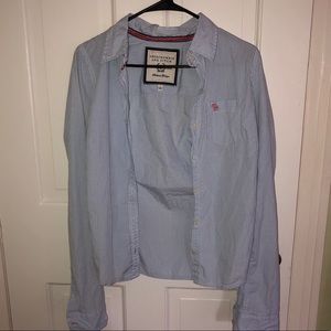 blue and white abercrombie button up